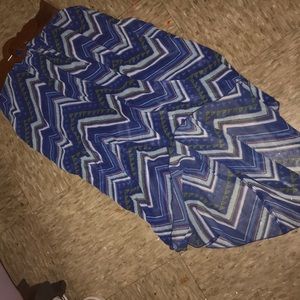 blue high low skirt